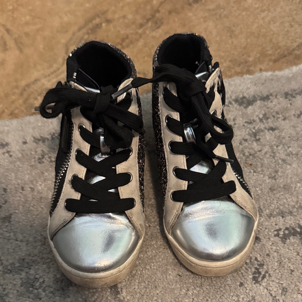 MIA Kids High-Top Sneakers - Silver and Black